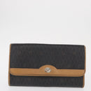 Christian Dior Honeycomb Canvas Chain Shoulder Bag PVC Black Gold Auth BA9551-4