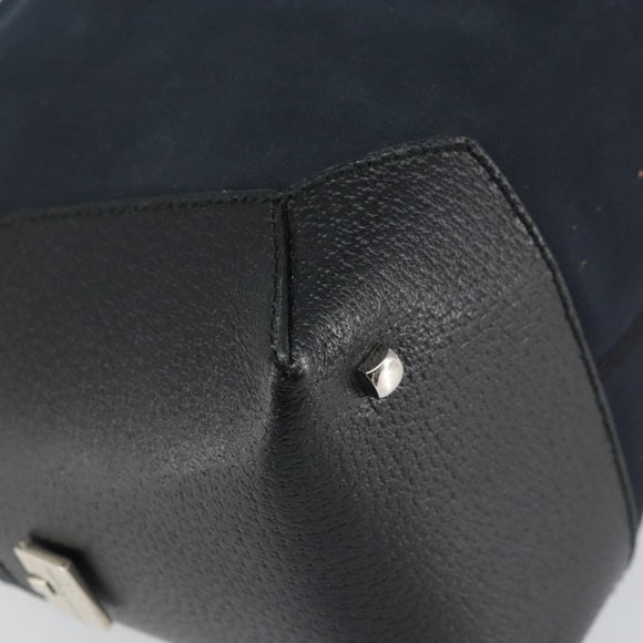 Salvatore Ferragamo Hand Bag Nylon Black Silver Auth BA9555