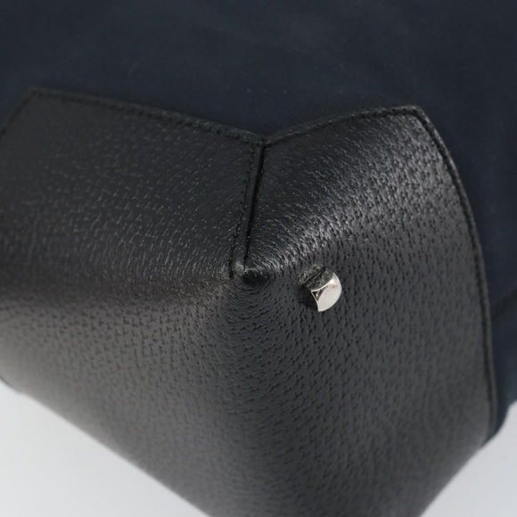 Salvatore Ferragamo Hand Bag Nylon Black Silver Auth BA9555