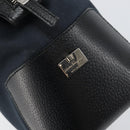 Salvatore Ferragamo Hand Bag Nylon Black Silver Auth BA9555-17