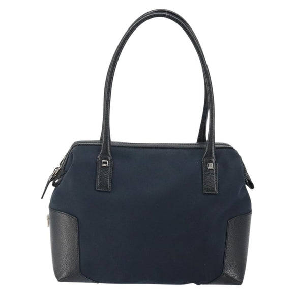 Salvatore Ferragamo Hand Bag Nylon Black Silver Auth BA9555