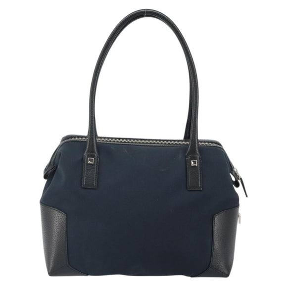 Salvatore Ferragamo Hand Bag Nylon Black Silver Auth BA9555