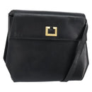 Salvatore Ferragamo Shoulder Bag Leather Black Gold Auth BA9556-1