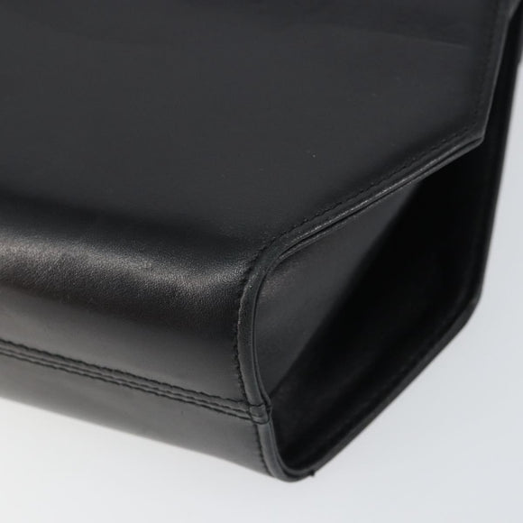 Salvatore Ferragamo Shoulder Bag Leather Black Gold Auth BA9556