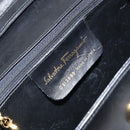 Salvatore Ferragamo Shoulder Bag Leather Black Gold Auth BA9556-17