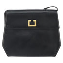 Salvatore Ferragamo Shoulder Bag Leather Black Gold Auth BA9556-2