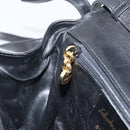 Salvatore Ferragamo Shoulder Bag Leather Black Gold Auth BA9556-21