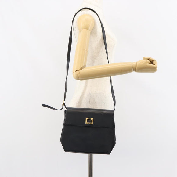 Salvatore Ferragamo Shoulder Bag Leather Black Gold Auth BA9556