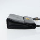 Salvatore Ferragamo Shoulder Bag Leather Black Gold Auth BA9556-4