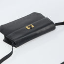 Salvatore Ferragamo Shoulder Bag Leather Black Gold Auth BA9556-6