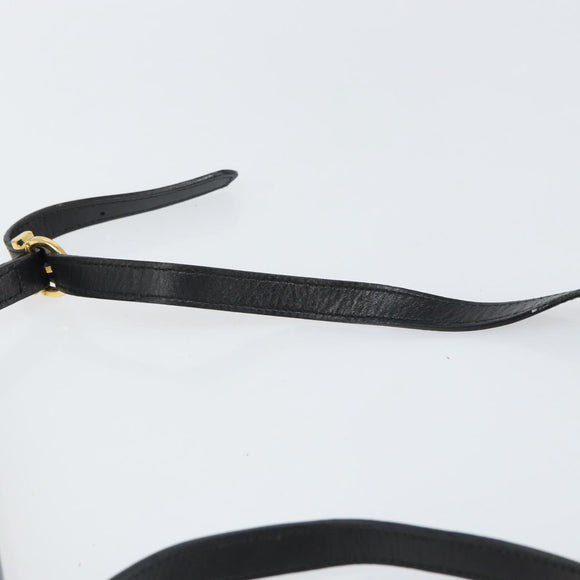 Salvatore Ferragamo Shoulder Bag Leather Black Gold Auth BA9556