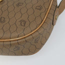 Christian Dior Honeycomb Canvas Shoulder Bag PVC Beige Gold Auth BA9558-10