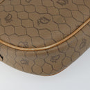 Christian Dior Honeycomb Canvas Shoulder Bag PVC Beige Gold Auth BA9558-11