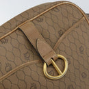 Christian Dior Honeycomb Canvas Shoulder Bag PVC Beige Gold Auth BA9558-14