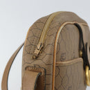 Christian Dior Honeycomb Canvas Shoulder Bag PVC Beige Gold Auth BA9558-15