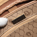 Christian Dior Honeycomb Canvas Shoulder Bag PVC Beige Gold Auth BA9558-16