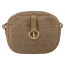 Christian Dior Honeycomb Canvas Shoulder Bag PVC Beige Gold Auth BA9558-2