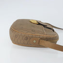 Christian Dior Honeycomb Canvas Shoulder Bag PVC Beige Gold Auth BA9558-4