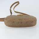 Christian Dior Honeycomb Canvas Shoulder Bag PVC Beige Gold Auth BA9558-9