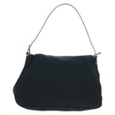 FENDI Mamma Baguette Shoulder Bag Nylon Black Silver Auth BA9559V-2