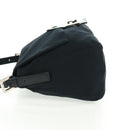 FENDI Mamma Baguette Shoulder Bag Nylon Black Silver Auth BA9559V-3