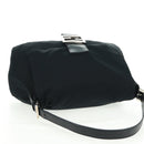 FENDI Mamma Baguette Shoulder Bag Nylon Black Silver Auth BA9559V-6
