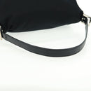 FENDI Mamma Baguette Shoulder Bag Nylon Black Silver Auth BA9559V-7