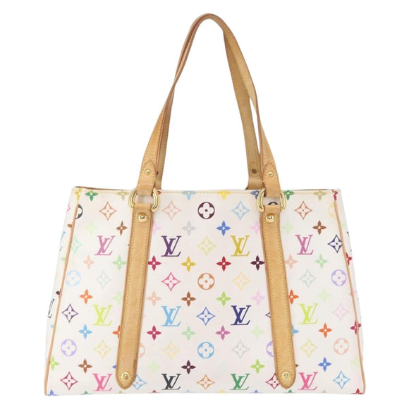 LOUIS VUITTON Monogram Multicolor Aurelia MM Tote Bag White M40094 Auth BA9560