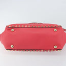 VALENTINO Rock Studs Handtasche Leder 2-Wege Pink Gold Auth BA9561-5