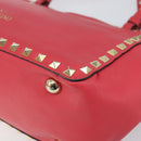 VALENTINO Rock Studs Handtasche Leder 2-Wege Pink Gold Auth BA9561-16
