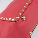 VALENTINO Rock Studs Handtasche Leder 2-Wege Pink Gold Auth BA9561-17