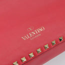 VALENTINO Rock Studs Handtasche Leder 2-Wege Pink Gold Auth BA9561-18