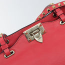 VALENTINO Rock Studs Handtasche Leder 2-Wege Pink Gold Auth BA9561-19