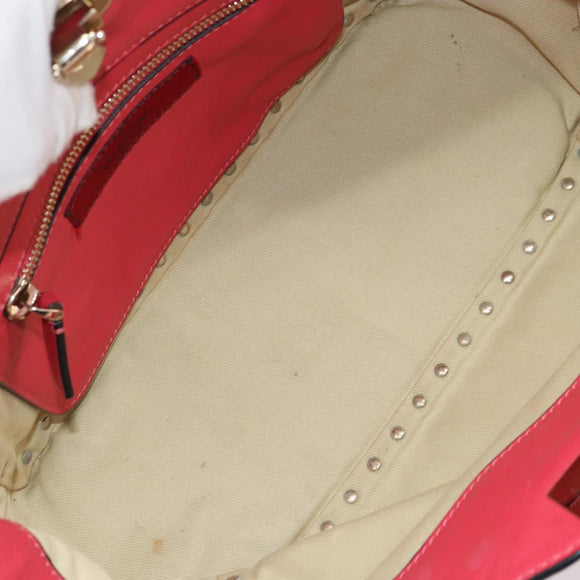 VALENTINO Rock Studs Handtasche Leder 2-Wege Pink Gold Auth BA9561