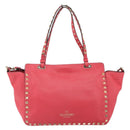 VALENTINO Rock Studs Handtasche Leder 2-Wege Pink Gold Auth BA9561-2