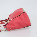 VALENTINO Rock Studs Handtasche Leder 2-Wege Pink Gold Auth BA9561-4