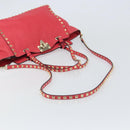 VALENTINO Rock Studs Handtasche Leder 2-Wege Pink Gold Auth BA9561-9
