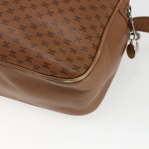 CELINE Macadam Canvas Shoulder Bag PVC Brown Gold Auth BA9563