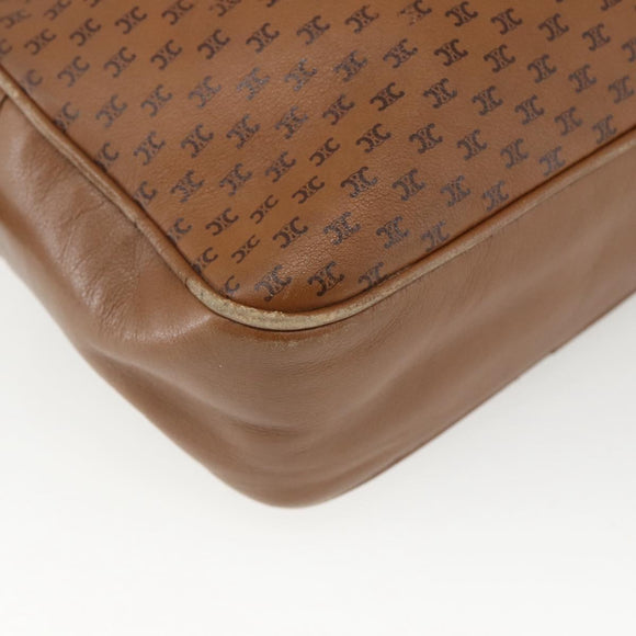 CELINE Macadam Canvas Shoulder Bag PVC Brown Gold Auth BA9563