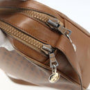 CELINE Macadam Canvas Shoulder Bag PVC Brown Gold Auth BA9563-14