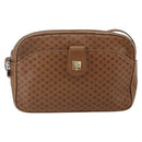 CELINE Macadam Canvas Shoulder Bag PVC Brown Gold Auth BA9563-2