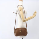 CELINE Macadam Canvas Shoulder Bag PVC Brown Gold Auth BA9563-22