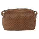 CELINE Macadam Canvas Shoulder Bag PVC Brown Gold Auth BA9563-3