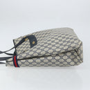 GUCCI GG Supreme Sherry Line Tote Bag PVC Navy Gold 39 02 091 Auth BA9564-5