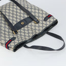 GUCCI GG Supreme Sherry Line Tote Bag PVC Navy Gold 39 02 091 Auth BA9564-6