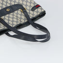 GUCCI GG Supreme Sherry Line Tote Bag PVC Navy Gold 39 02 091 Auth BA9564-7