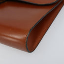 Christian Dior Shoulder Bag Leather Gold Brown Auth BA9565-10