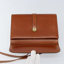 Christian Dior Shoulder Bag Leather Gold Brown Auth BA9565-17