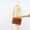 Christian Dior Shoulder Bag Leather Gold Brown Auth BA9565-23