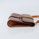 Christian Dior Shoulder Bag Leather Gold Brown Auth BA9565-4